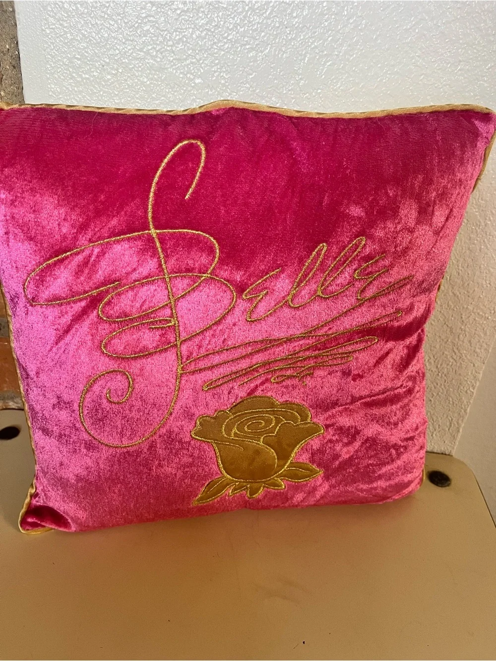 Disney Belle Yellow and Brown Princess Decorative Pillow L356